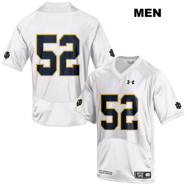 Men's NCAA Notre Dame Fighting Irish #52 Bo Bauer Stitched College Under Armour Authentic White No Name Football Jersey ZK10X70CJ